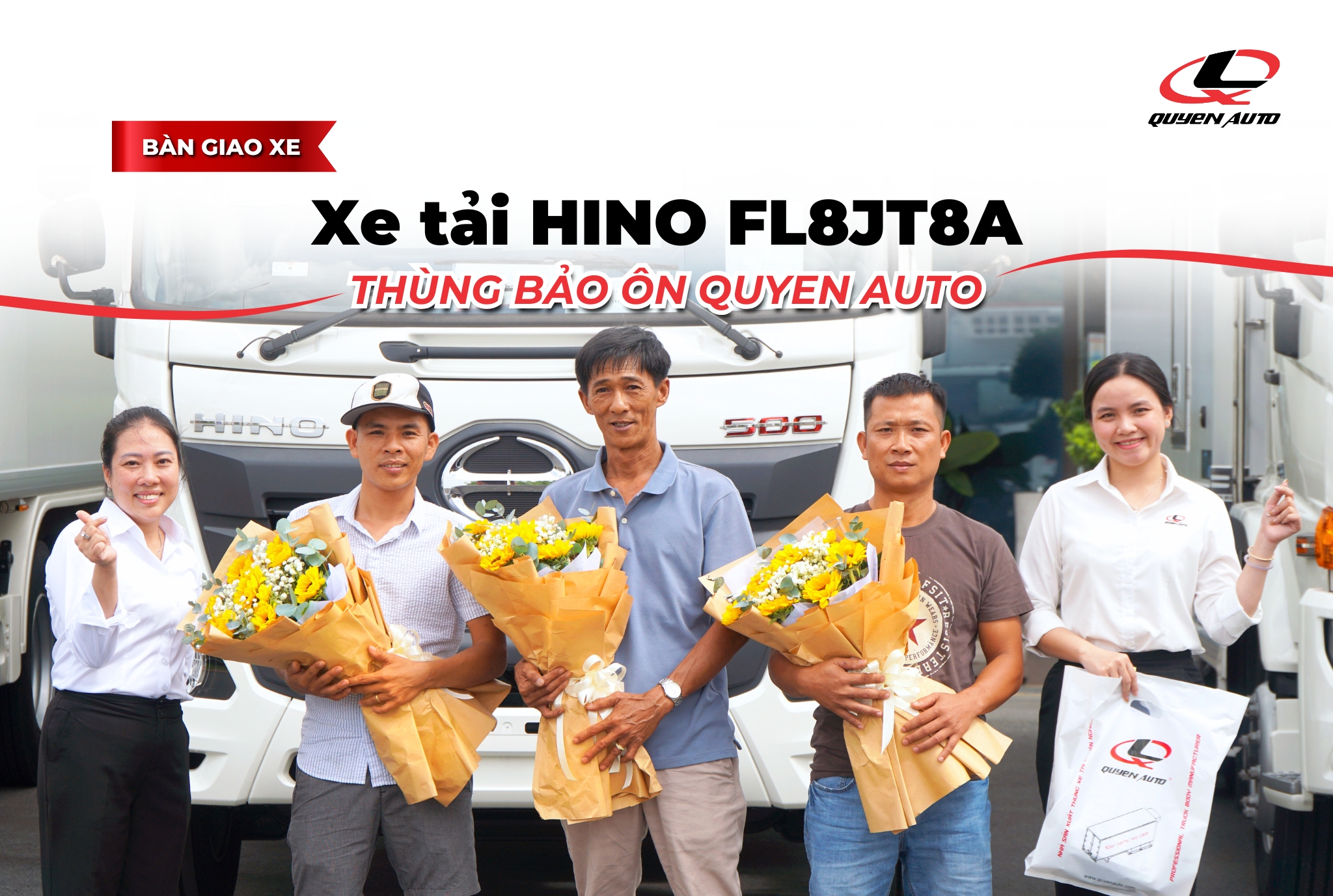 Quyen Auto ban giao 3 xe bao on Hino FL8JT8A