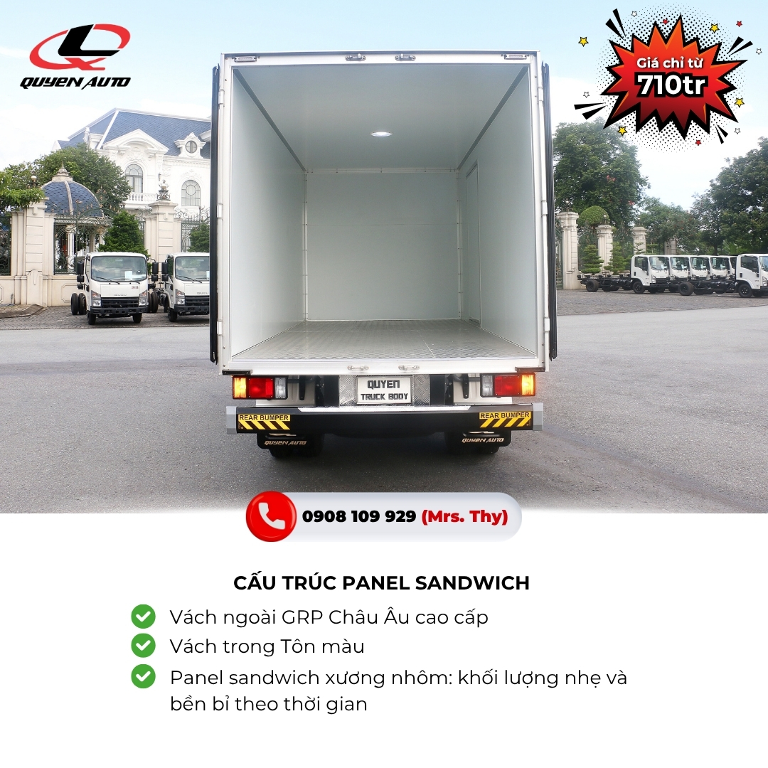 Xe tai thung kin dong lanh ISUZU QMR77HE5A Quyen Auto