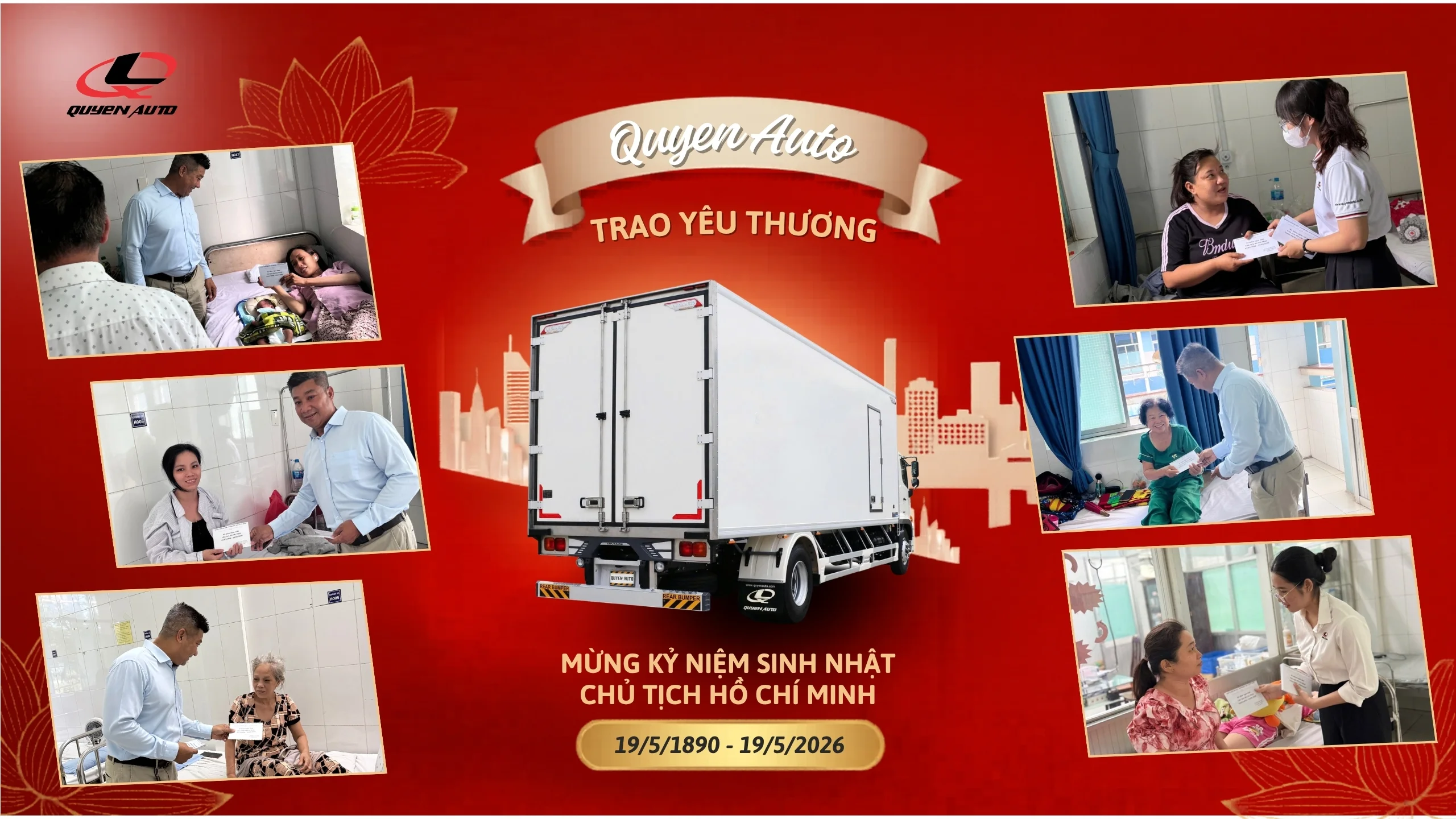 Quyen Auto trao tặng 150 phần quà tại bệnh viện Bến Lức